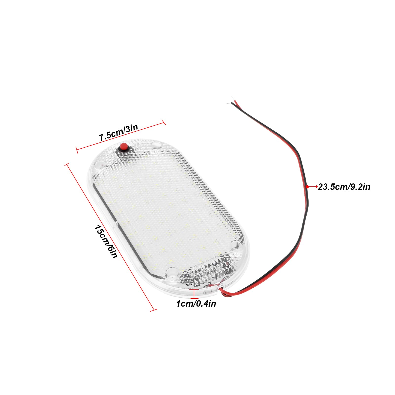 2 Plafonniers LED 12-85V Pour Camping-Car, Fourgon, Bateau - 60 LED, 800 Lumens, Blanc 6000K
