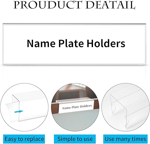 Miniatura 3 de 4 soportes para placa de nombre de cubículo, profundidad de pared de cubículo, soporte acrílico de doble cara, soporte para placa de identificación