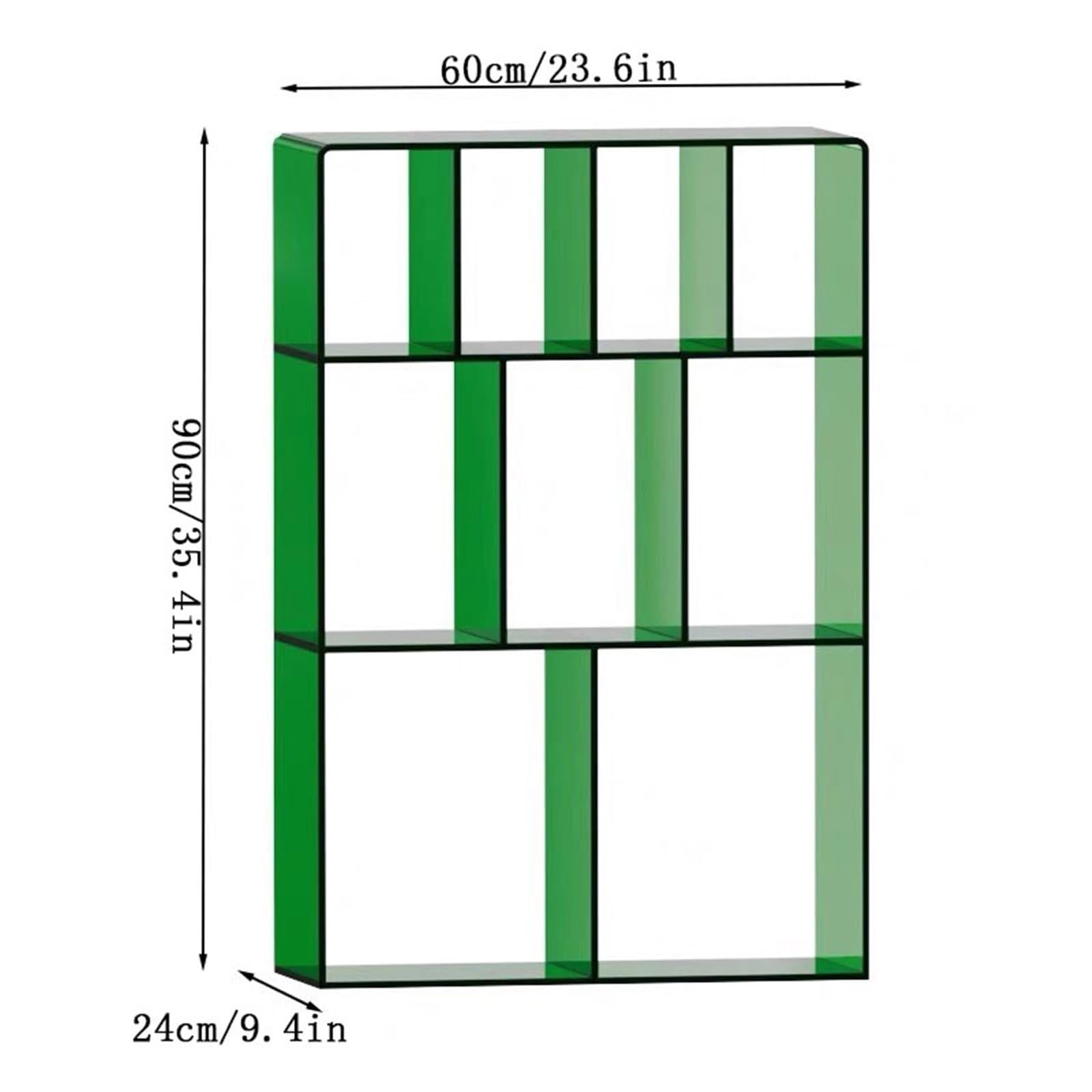 Rack per dischi Portadischi da pavimento multiscomparto in acrilico for album, libri e dischi in vinile(Green)