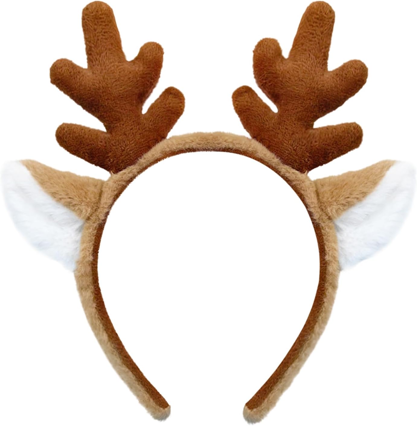 SIOTMERA Animal Ears Headband - Reindeer Antlers for Christmas & Halloween, Dark Brown