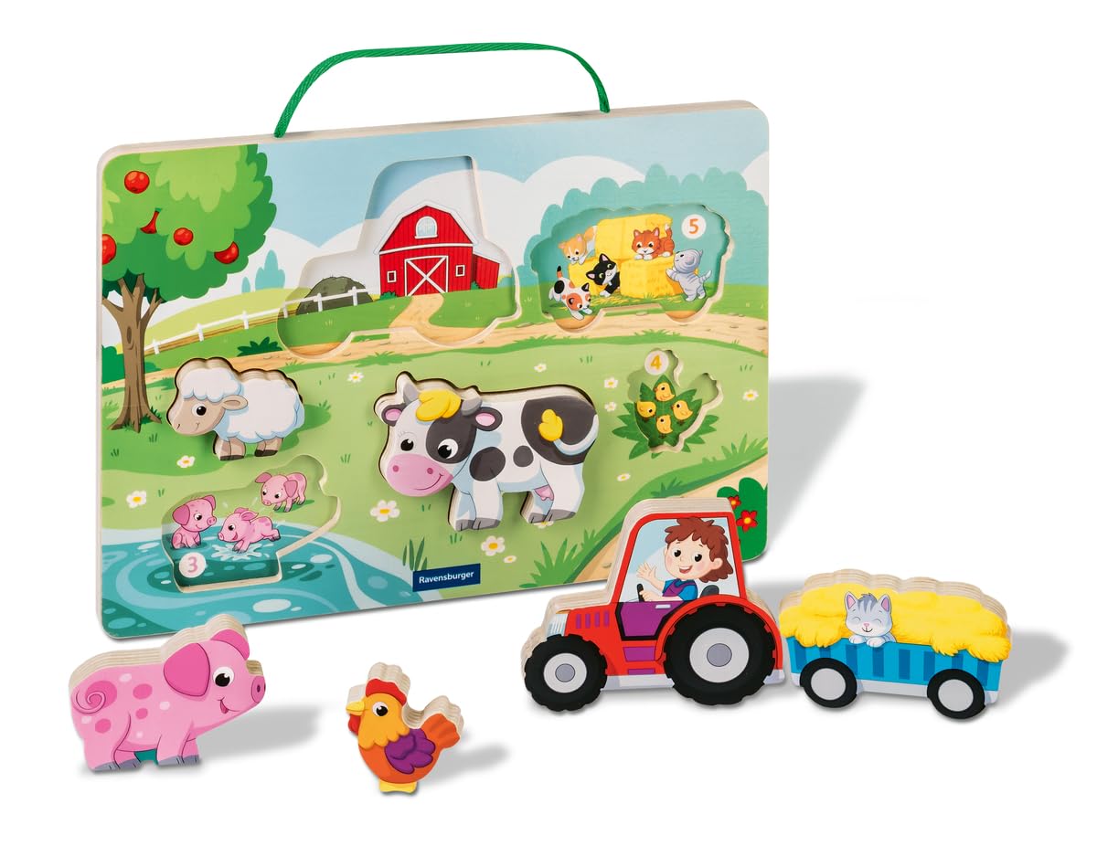 Ravensburger Puzzle en Bois aimanté A la Ferme Jouet bébé dès 1 an