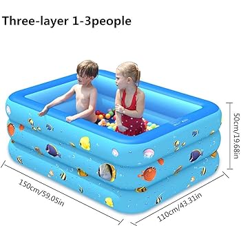 Amazon Co Jp Tefuanan ビニールプール 気室仕様 インフレータブル 家庭用プール 子供用 プール ファミリープール ポータブル ジャンボプール ベビープール ゲームプレイ 長方形 ベビープール 水遊びプール 大型プール 水あそび 親子インタラクション 水遊び 屋外用
