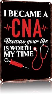 I Became A CNA Funny Metal Tin Sign Vintage Bath Bathroom Laundry Room Decor Wall Signs 8X12Inch