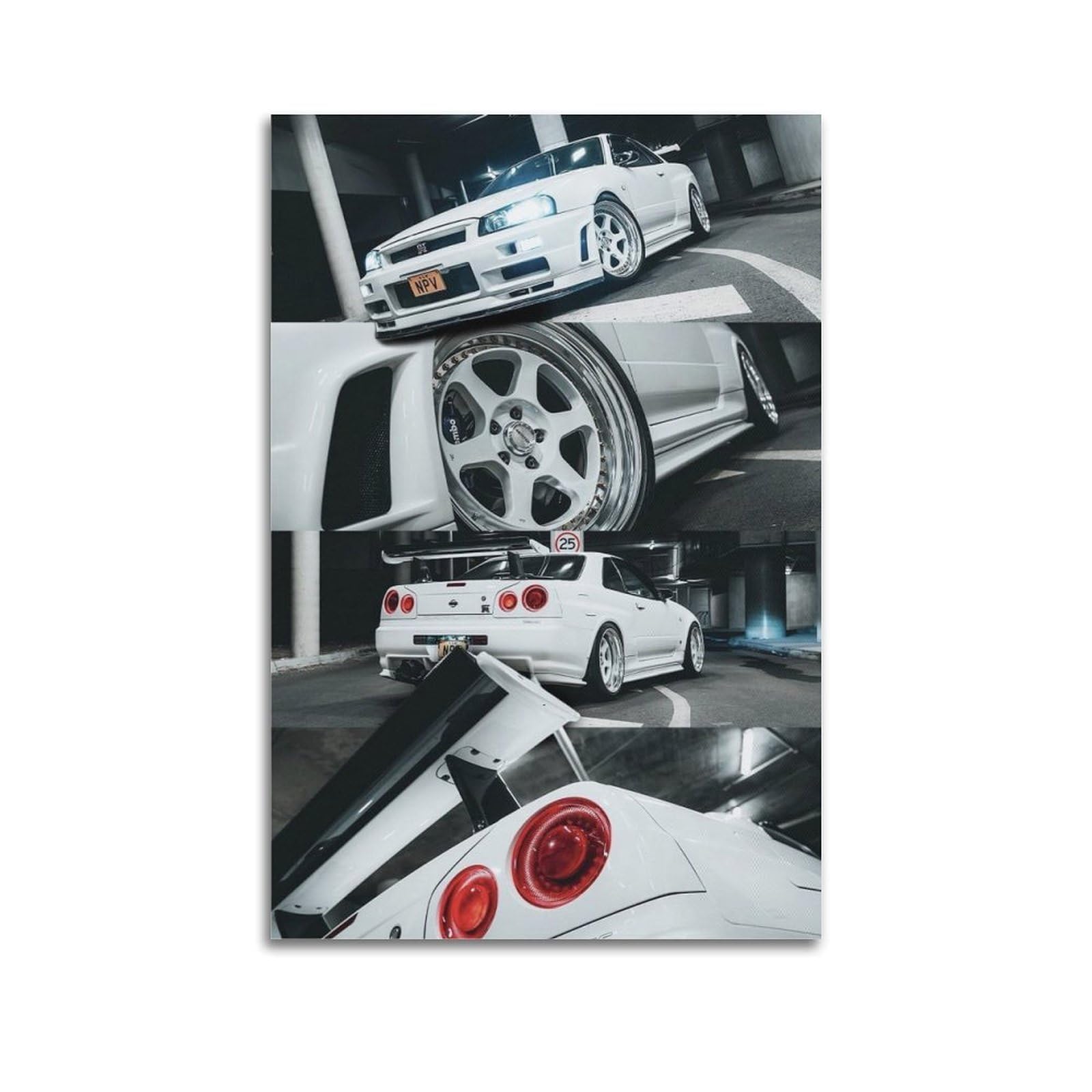 Okahys Unframe-Style Classic Jdm Racing Poster Skyline R34 Supercar Poster Decorative Painting Canvas Wall Posters And Art Picture Print Modern Family Bedroom Decor Posters 16X24inch(40X60cm)