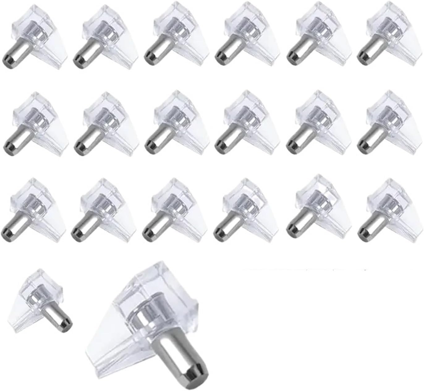 Transparent Shelf Support Pegs Plastic Cabinet Pins for Storage Rack 50 to 500 Pieces(50PCS)