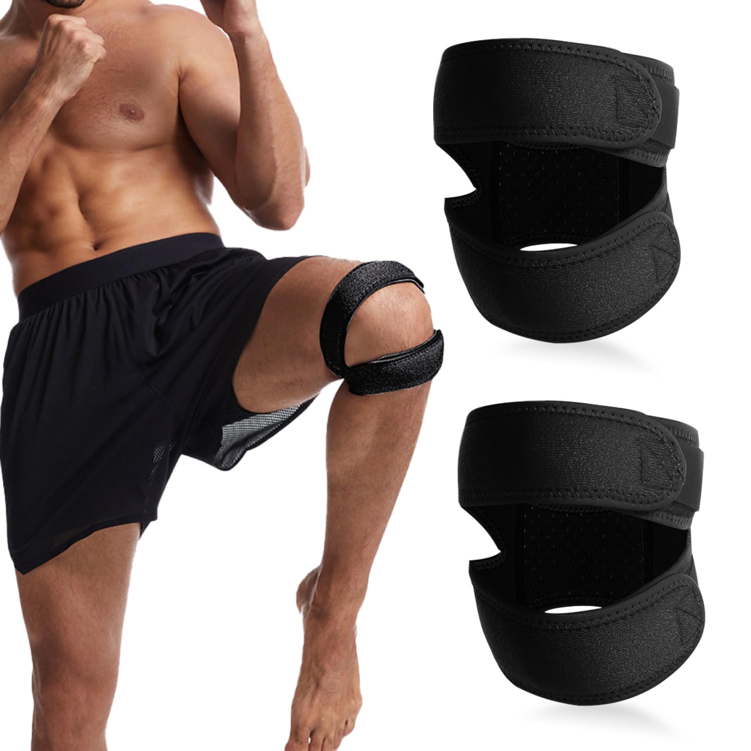 TecoKart® Adjustable Knee Support for Men, Black Adjustable Open Compression Knee Cap, Support Brace for Knee Pain, Arthritis, Joint Pain Relief, Injury Recovery (B0CTMS45BT) Amazon Price History, Amazon Price Tracker