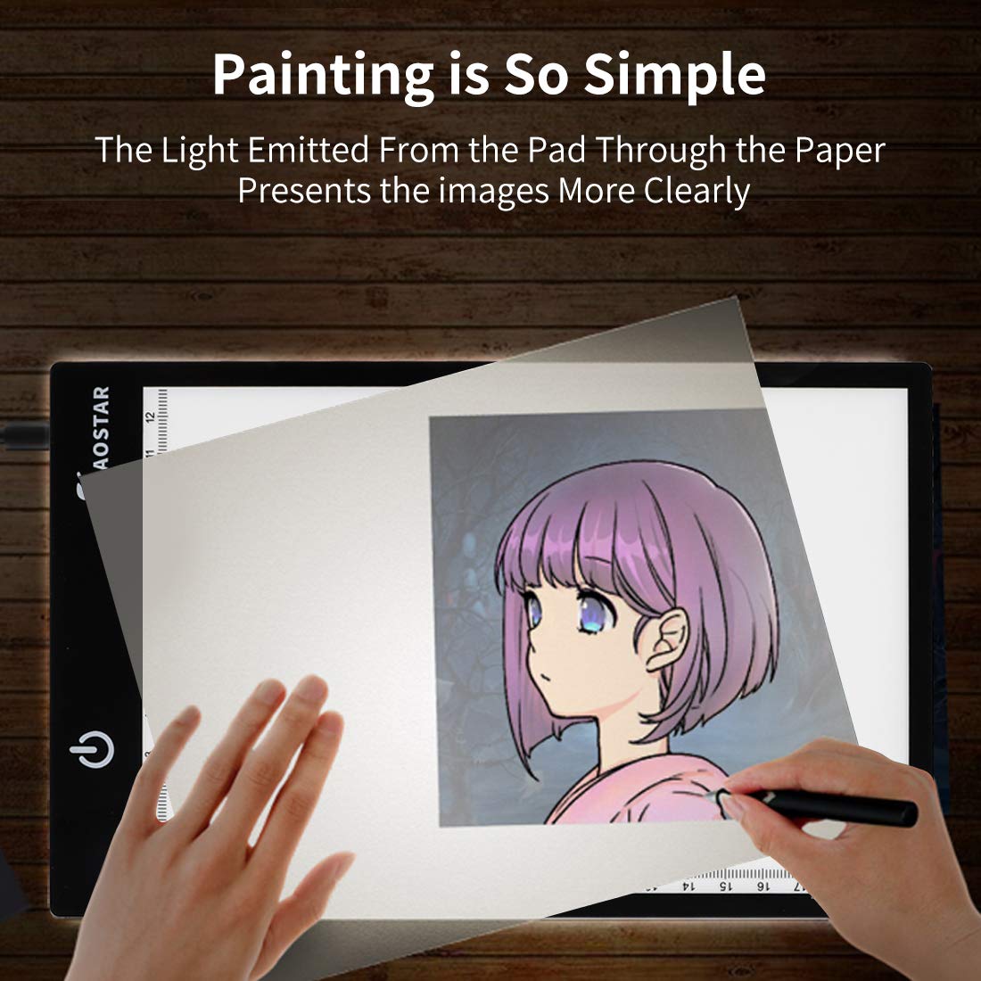 A5 LED Tavoletta Luminosa Diamond Painting Copia Board Super Sottile Light Box USB con Luminosità Regolabile per Artisti, Animation Drawing, Sketching, Calligrafia (A5-Upgrade) Nero