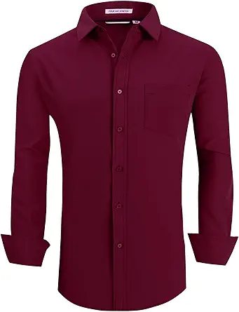 Alex Vando Mens Dress Shirts Regular Fit Long Sleeve Stretch Business Dress Shirts for Men