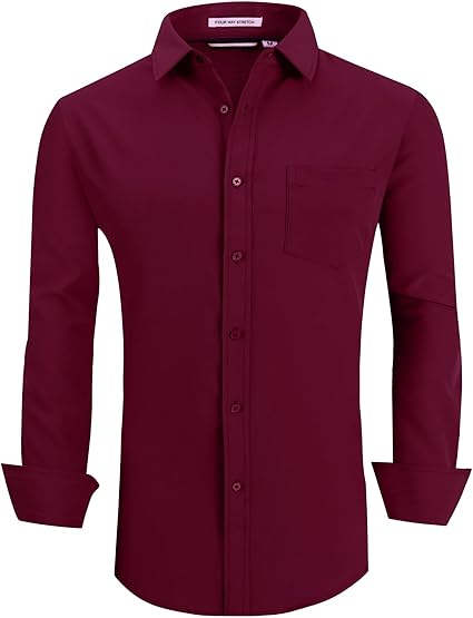 Alex Vando Mens Dress Shirts Regular Fit Long Sleeve Stretch Business Dress Shirts for Men
