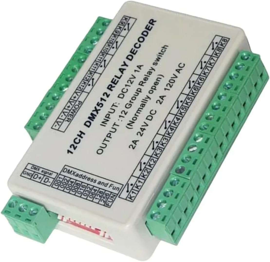 12-Channel decoder Controller 12CH 512 Relay LED Controller Output Switch DMX-RELAY-12CH