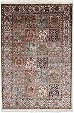 Nain Trading Kaschmir Seide Single Knot 187x124 Orientteppich Teppich Grau Handgeknüpft Indien