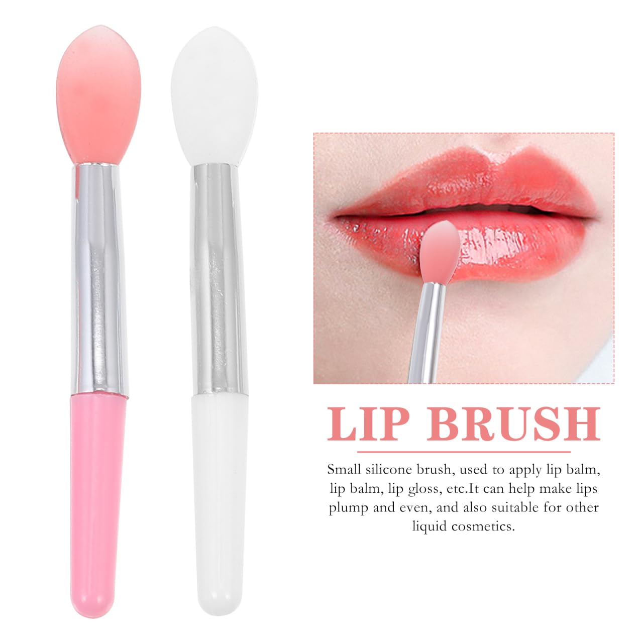FRCOLOR Lip Mask Applicator Set including Silicone Soft Heads for Smooth Lip Color Application and Liquid Cosmetics 2 Sets for Daily and Professional Makeup Use - Image 2