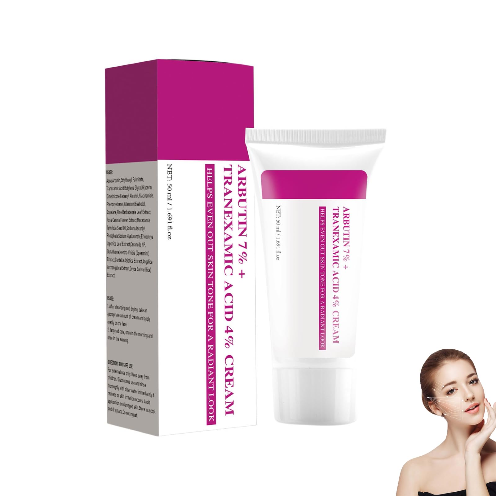 ボディ・フェイスケア ArbutinSkinBooster. Tranexamic AcidCream Arbutin 7% + Tranexamic Acid 4% Cream, 70,000 ppm Arbutin