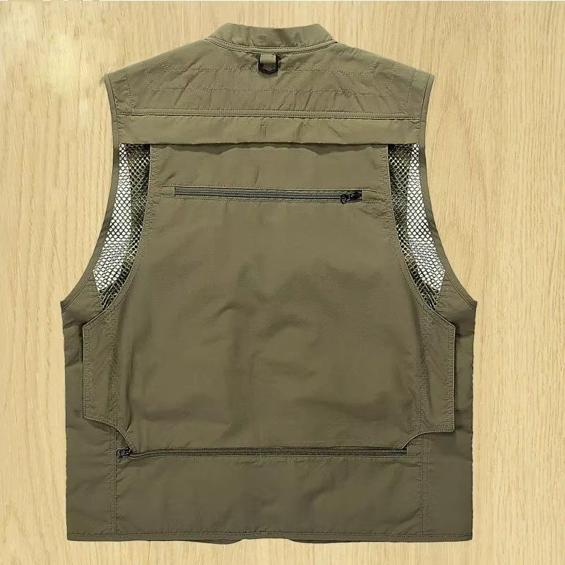 Chaleco de verano para hombre multibolsillos corte delgado 3