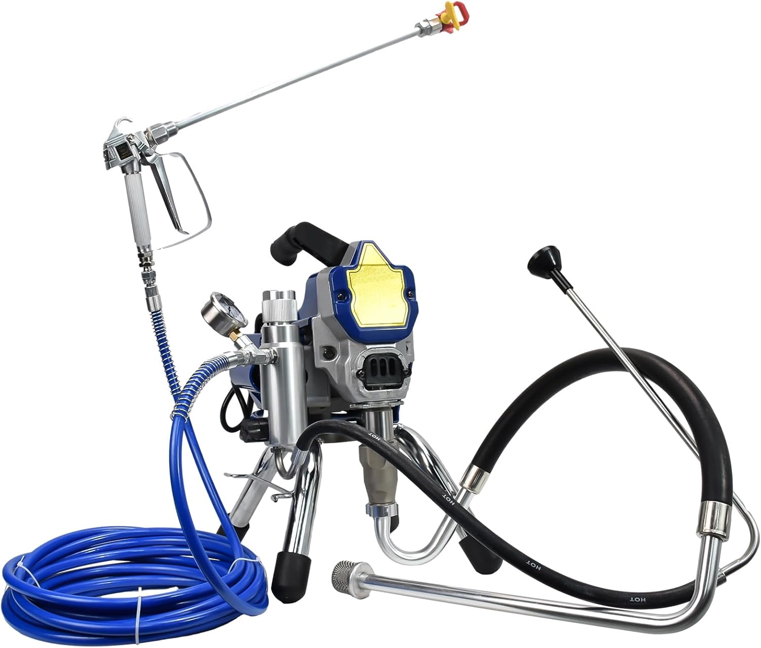 Stand Airless Paint Sprayer,3500W 3300PSI High Efficiency Electric Airless Sprayer for Home Interior Furniture DIY Projects Painting, with 33FT Spray Hose,Paint Gun and Extension Rod (110V)
