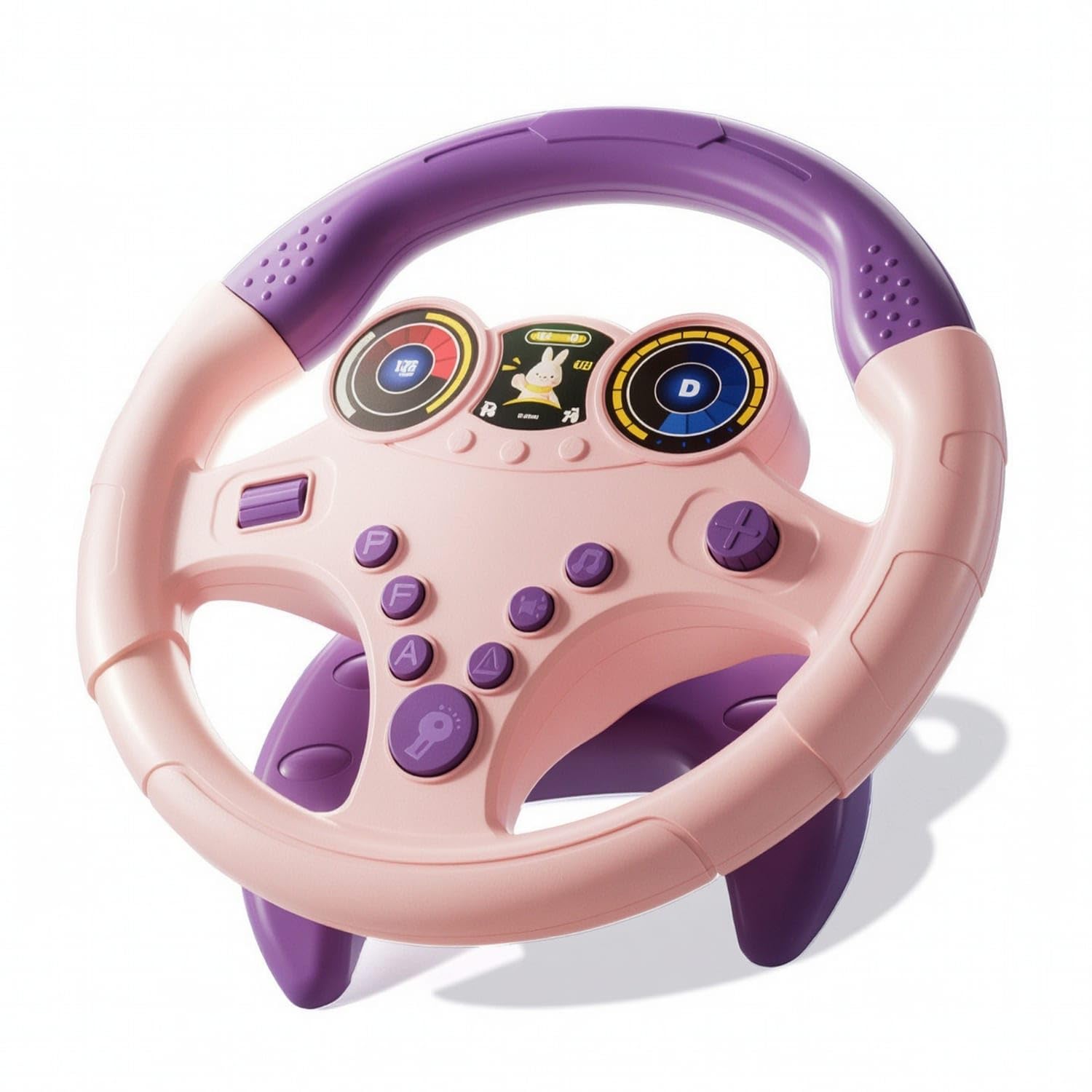 360-Degree Rotating Toy Steering Wheel Strap Portable Large Pink | Interactive Engaging Play Versatile Mounting Sensory Development Portable Entertainment Large Pink-image-35