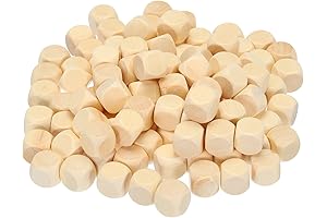 PATIKIL 6 Sided Wooden Blank Dice for DIY Creation (16mm)