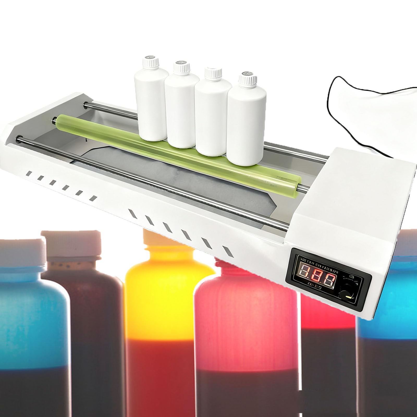 Electric Paint Shaker Machine, DTF Paint Shaker, Avoid Precipitation Rolling Machine, Vortex Mixer for DIY for Mixing Watercolor,Hold 6 Bottles of 1L Ink (B)