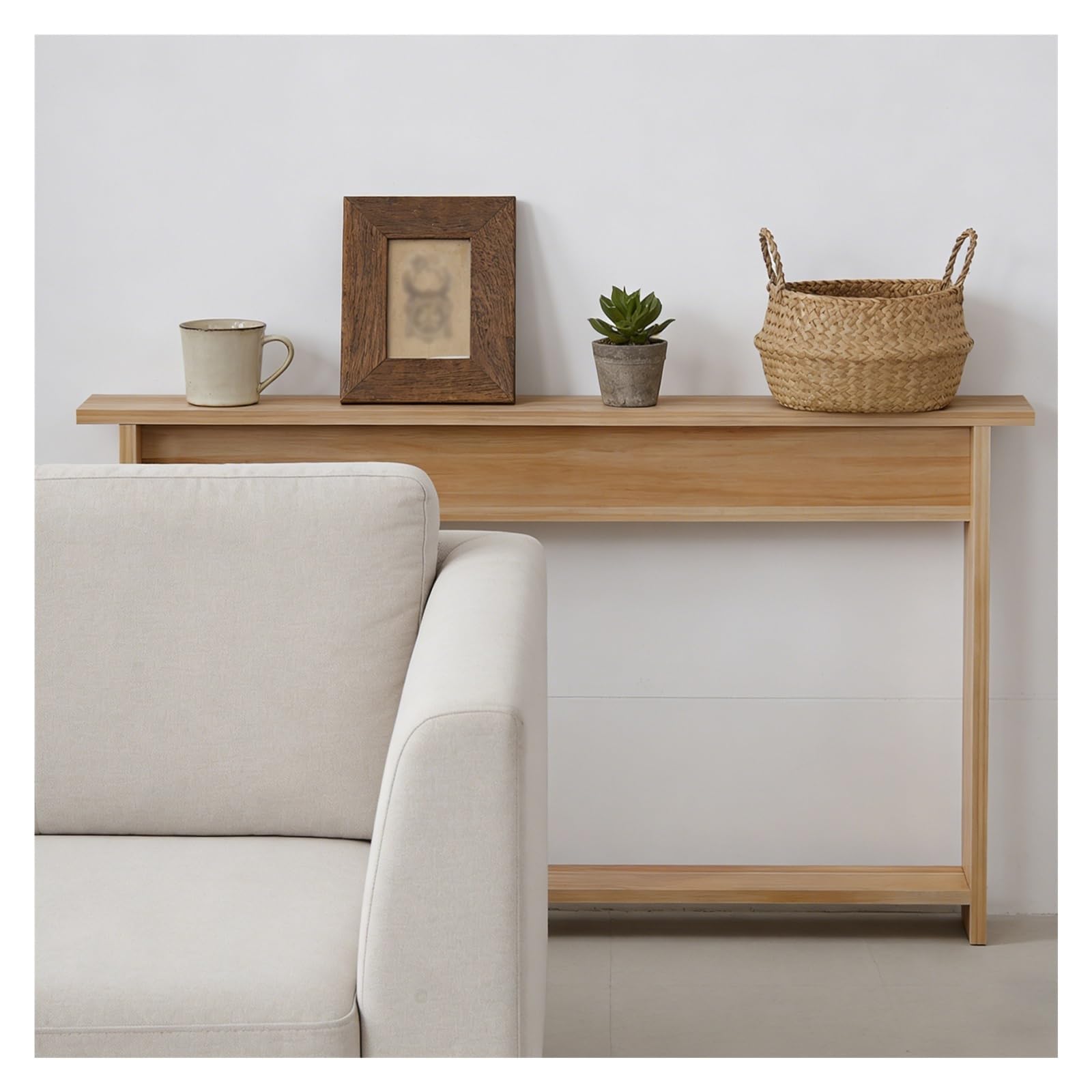 SXZenSpace Slim Sofa Table for Narrow Spaces 140cm Long Behind Couch E Console Hallway Art Display Modern Side (H 75cm L 140cm)