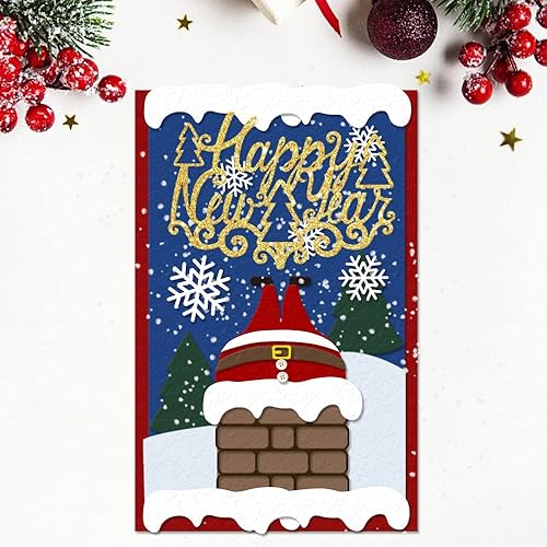 Miniatura 5 de Troqueles de corte de metal de Navidad, chimenea de Navidad, fondo de Papá Noel, troqueles para hacer tarjetas, álbumes de recortes y álbum de