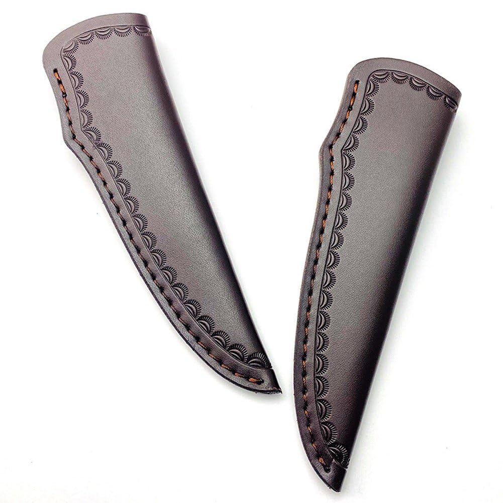 Coltello Dritto Fodero in Pelle di Vacchetta Copri Coltello in Pelle di Mucca Fodero per Coltello Portatile Protezioni per Guaina per Coltelli in Pelle Impermeabile