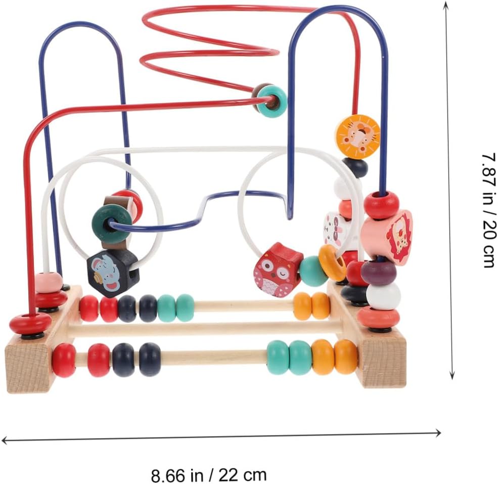 Wooden Beads Maze Roller Educational for Fruit-Themed Cognitive Learning Puzzle Safe Training Aid for Fine Motor Skill Development and Concentration