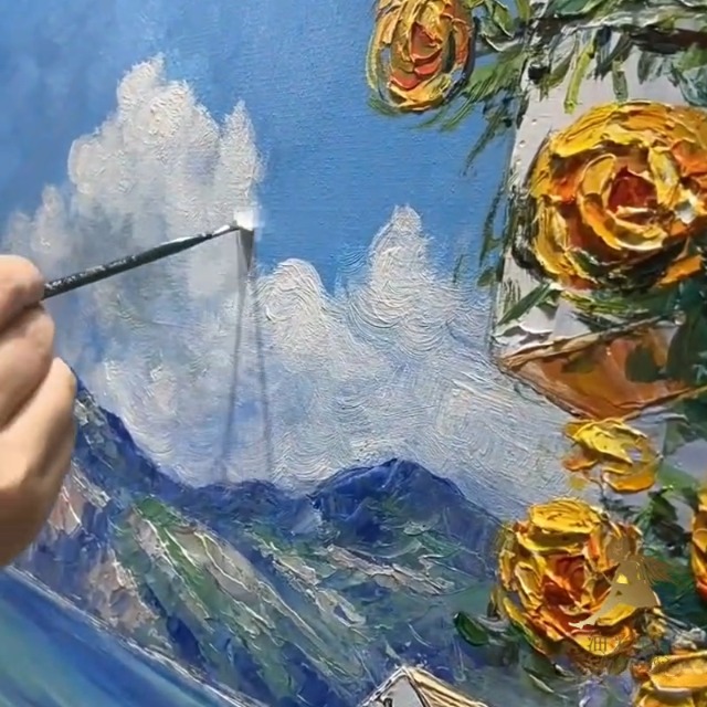 Amazon.co.jp: 【油彩画SHOP ART】手書きの油彩画 アートパネル 特大 1