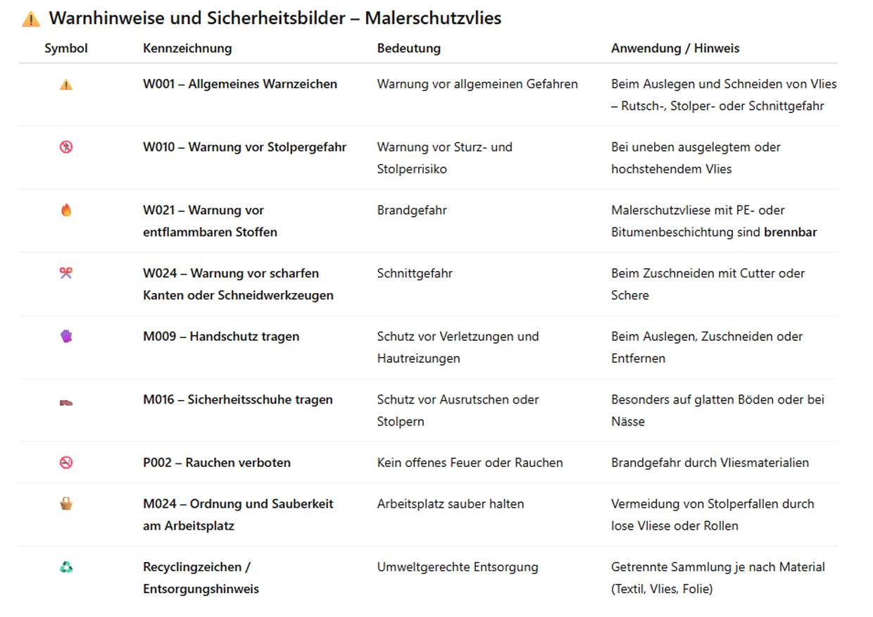 ASKON Malervlies - 4 Rollen extra starkes Malervlies 1 x 50 m (50m²) – Gewicht 180g / m² - mit Malerschere - Abdeckvlies - Schutzvlies - Vlies- Antirutschschicht