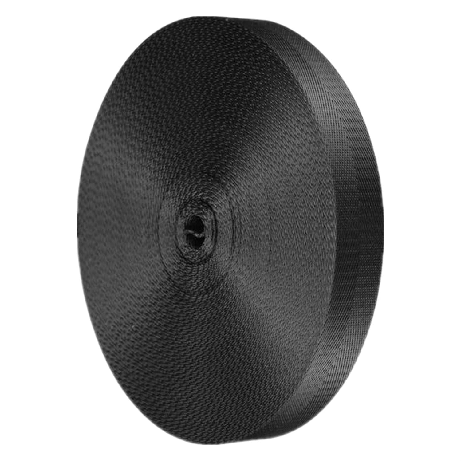 FGJsfhrDTU Webbing, Nylon 38mm Multicolor 5-50 Yards(Black,50 yard)