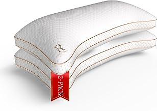 Royal Therapy Adjustable Shredded Memory Foam Pillows – 2-Pack Queen Size Set with Cooling Firm Cover for Side Sleepers