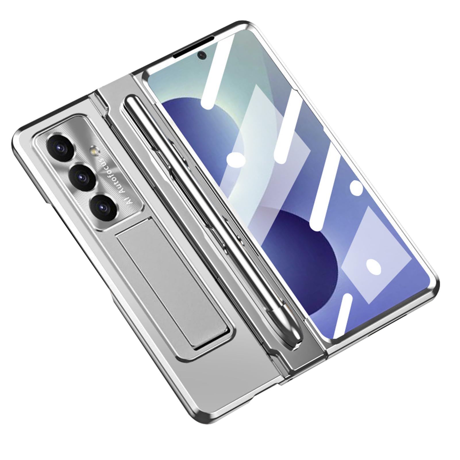 Platerowane etui do Samsung Galaxy Z Fold 8 Ultra, uchwyt na długopis z zamkiem błyskawicznym | Osłona ekranu Powłoka odporna na zarysowania soczewka niewidoczna osłona amortyzująca wstrząsy
