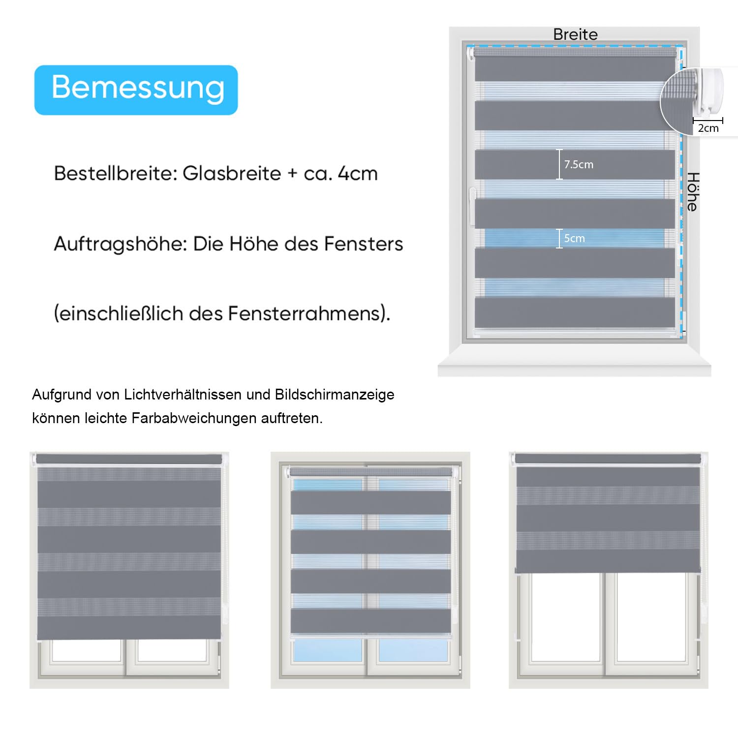 Sekey Doppelrollo Klemmfix ohne Bohren für Fenster – Bild 5