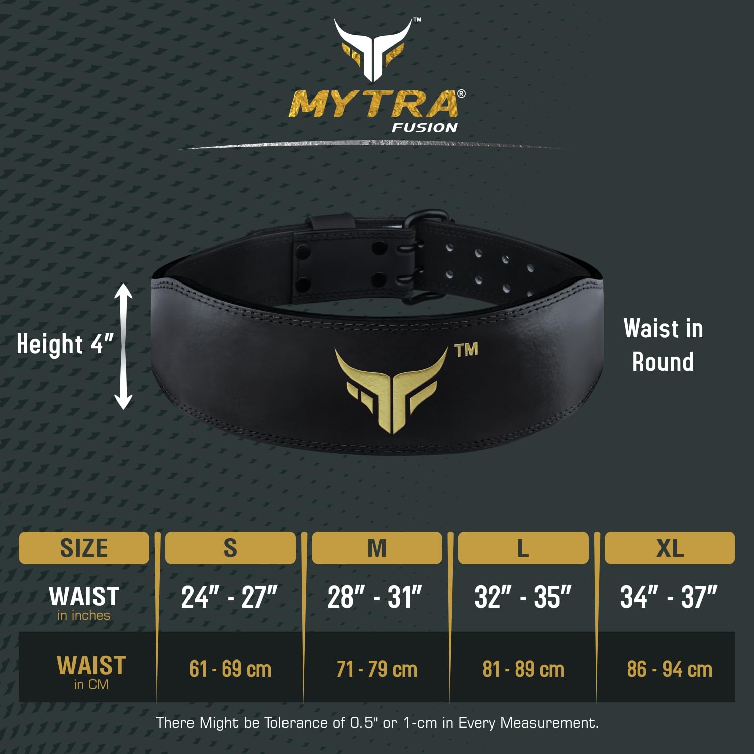 Mytra Fusion Ceinture Musculation 4 Pouces Ceinture Idéal pour l'entraînement, Le Levage de Puissance, Le Soutien du Dos Ceinture Fitness Femme
