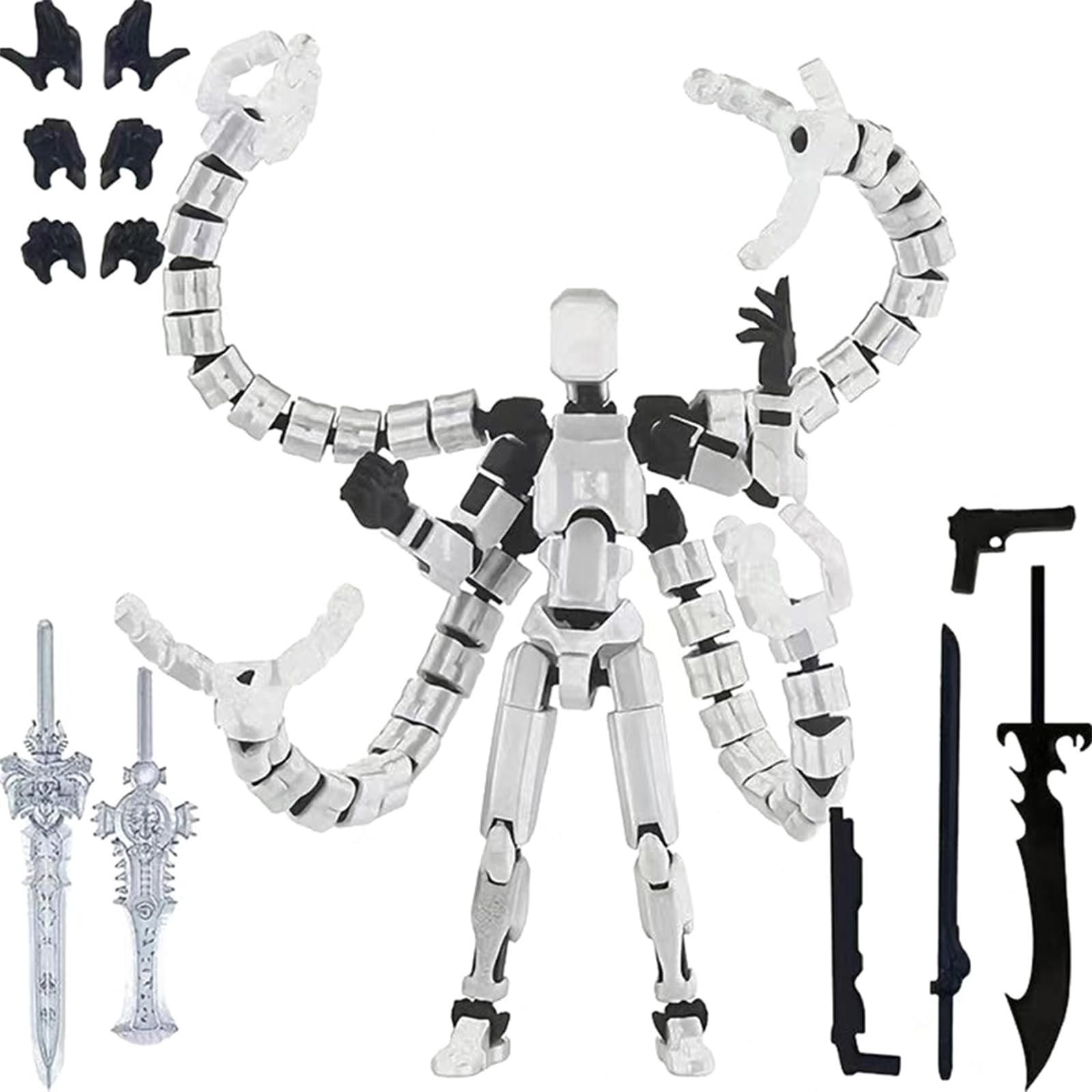 Tefexer 1Set Action Figure Doctor Octopus Assembly Accessories 3D Printed Multi-Jointed Movable Robot Model Gift