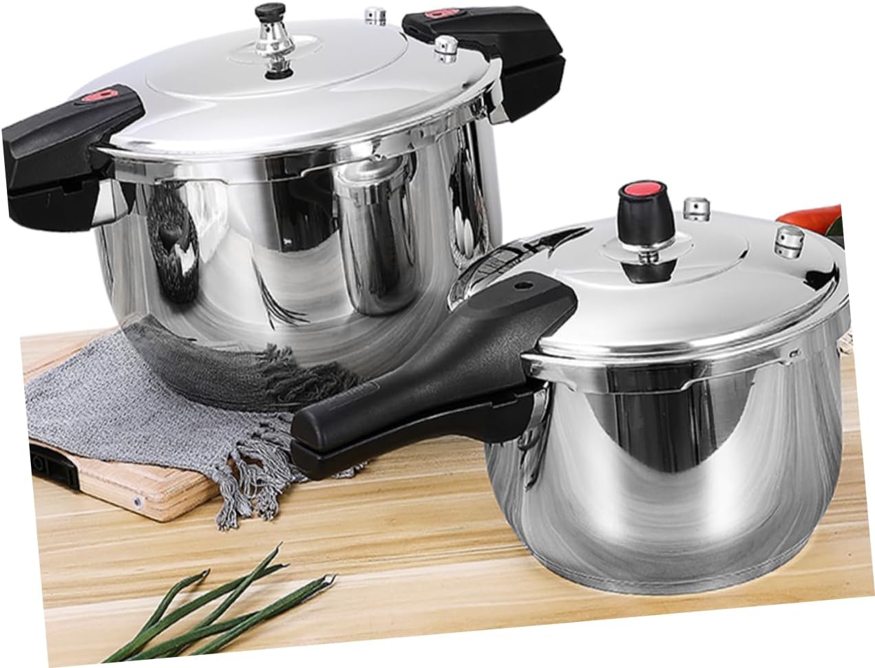 PRETYZOOM Stainless Steel Pressure Cooker for Induction and Gas Cooking Mini Pot with Insulated Handle for Preparation for Households and Side Dishes