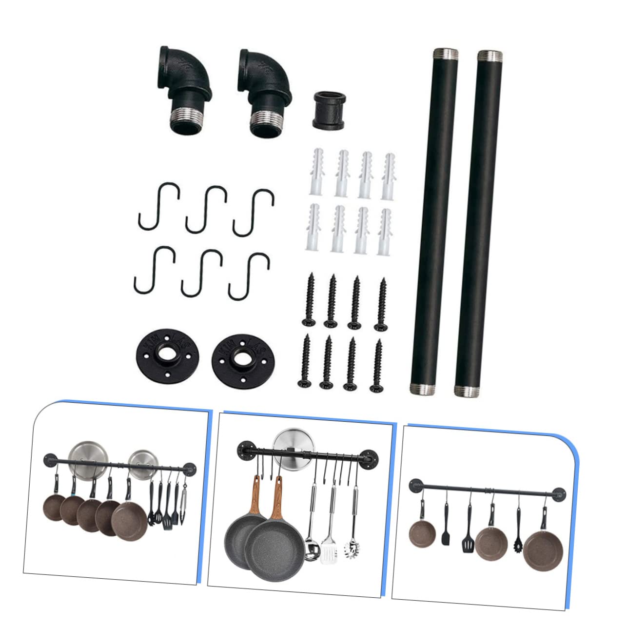 Rejilla Para Tapas De Ollas De Hierro Soporte Colgante Para Utensilios De Cocina Estante De Pared Para Ollas Para Cocina
