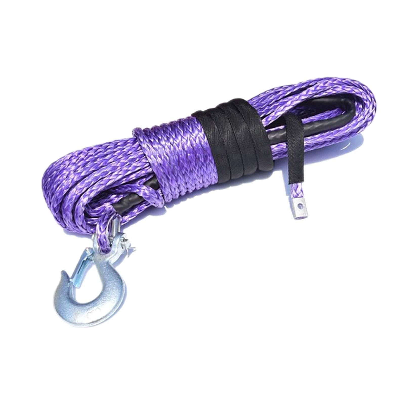 Winch Rope, 3/8"*100ft UHMWPE Winch Rope,ATV Winch Cable,Tow Rope Car,Rope for Electric Winches,Off Road Rope(Purple)