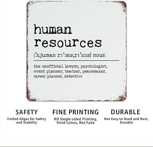 Miniatura 6 de LittleGrove Seeds Señal de metal de definición de recursos humanos definición de tipografía letrero de estaño de metal arte de pared rústico letrero