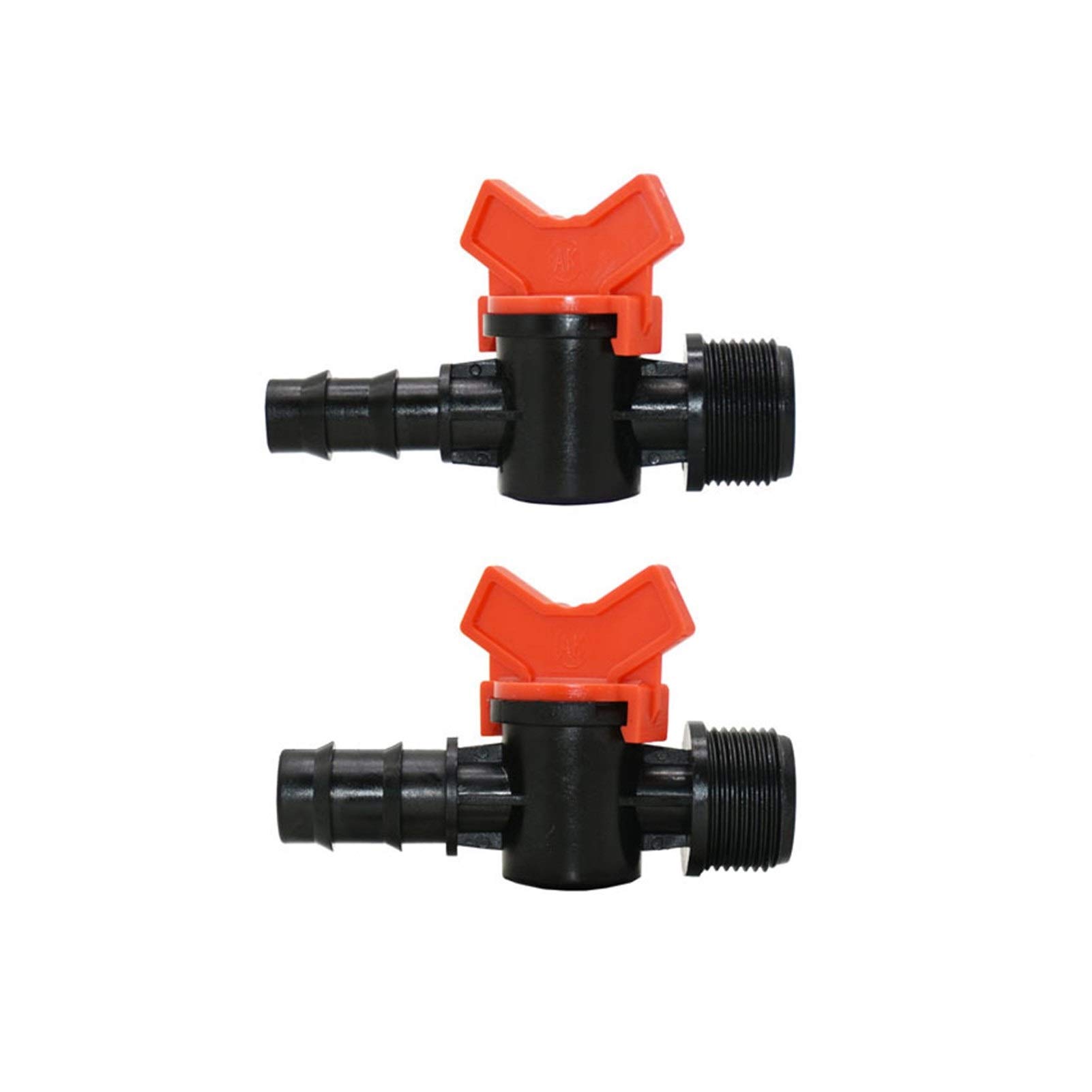 Adaptador de Conector de válvula de riego para Manguera de 16 mm y 20 mm a Manguera de jardín con Rosca Externa de 3/4 de Pulgada y 1/2 Pulgada y 3/4 de Pulgada.