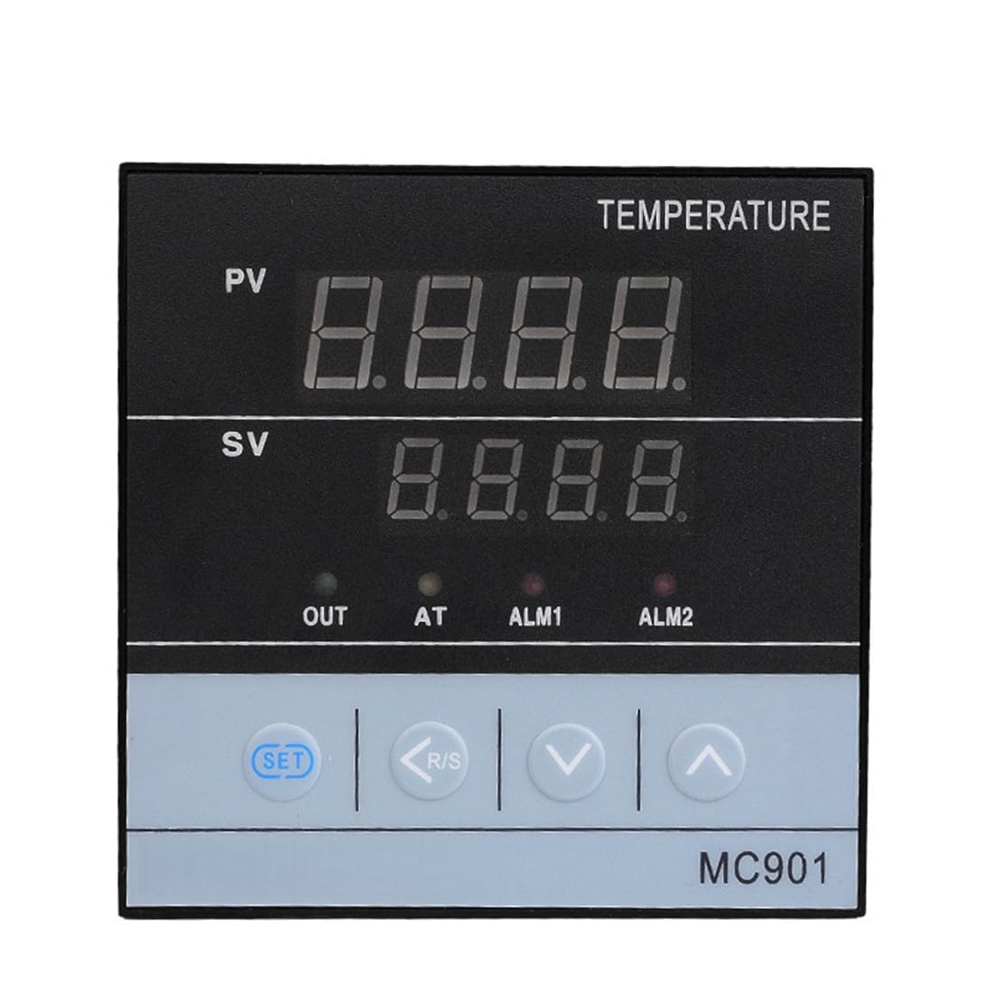 MC901-611 - Regulador de temperatura digital, 0-1300 °C, alta precisión, entrada universal (K/J/T/E/S/R/B/Pt100/Cu50), montaje en panel frontal con alarma y salida de relé para armarios industriales