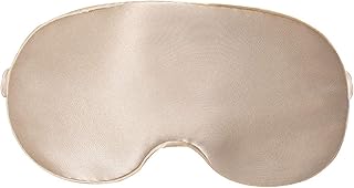 Mulberry Natural Silk Sleep Mask for Women & Men with Elastic Strap, Super Soft Sleeping Eye Mask, Size M, (Champagne)