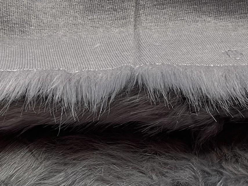 Tissu imitation fourrure au mètre gris ardoise 150cm polyester - 6