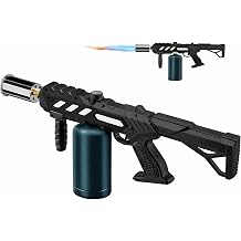 Powerful Propane Torch with Detachable Design, Adjustable Flame Kitchen Blow Torch, Flamethrower Gun Torch Burner for BBQ, Searing Steak, Welding, Camping Charcoal Lighter Tank Not Included