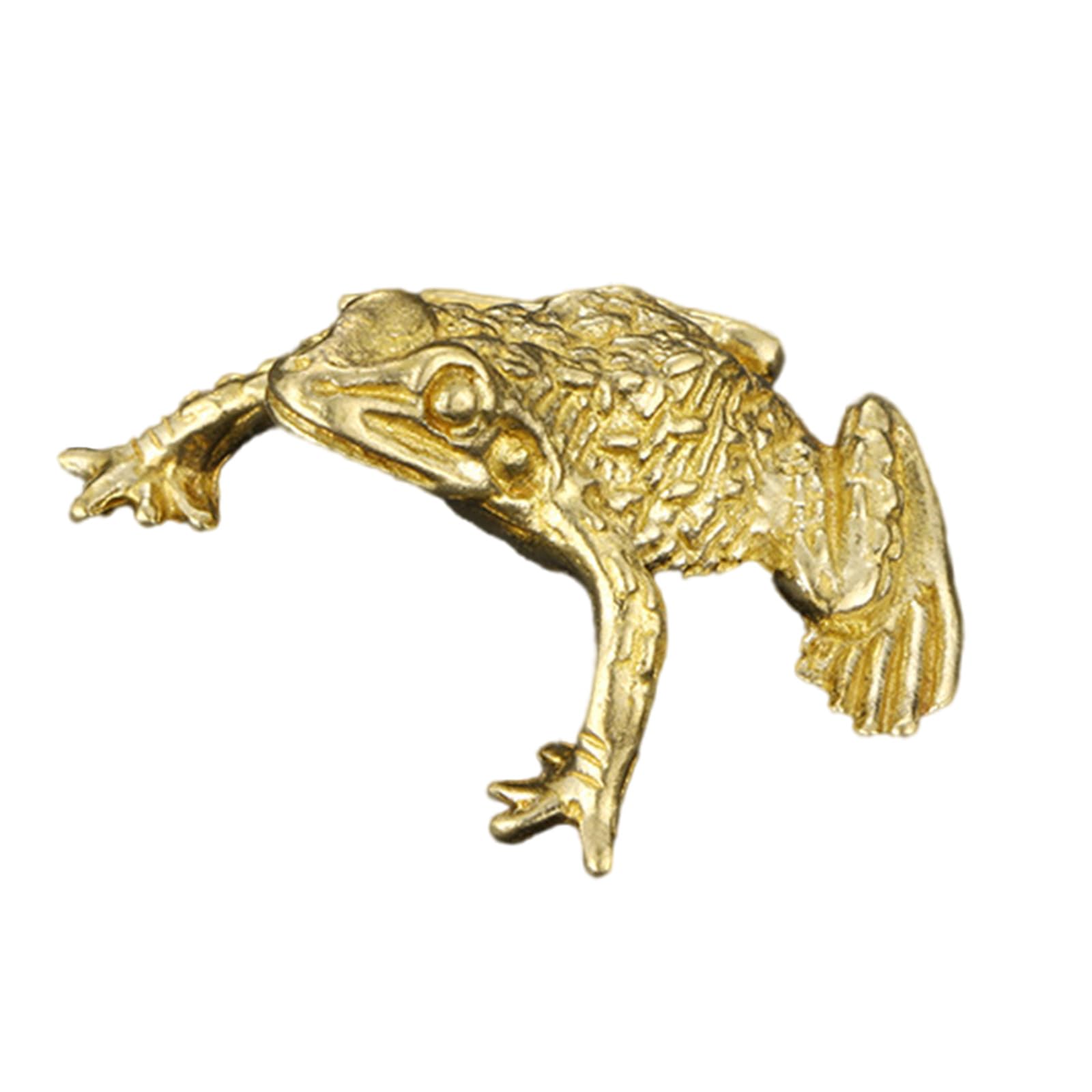 Frog Decors Figurines Brass Animal Statues Frog Decorative Objects for Living Room, Bookshelf, Side Table Decorations Figurines Sculptures