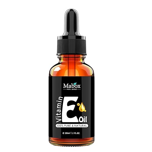 Mabox Aceite de vitamina E 100% natural y orgánico - 15,00030,000 UI - Reduce el aspecto de cicatrices, estrías, arrugas, bueno para la piel, el