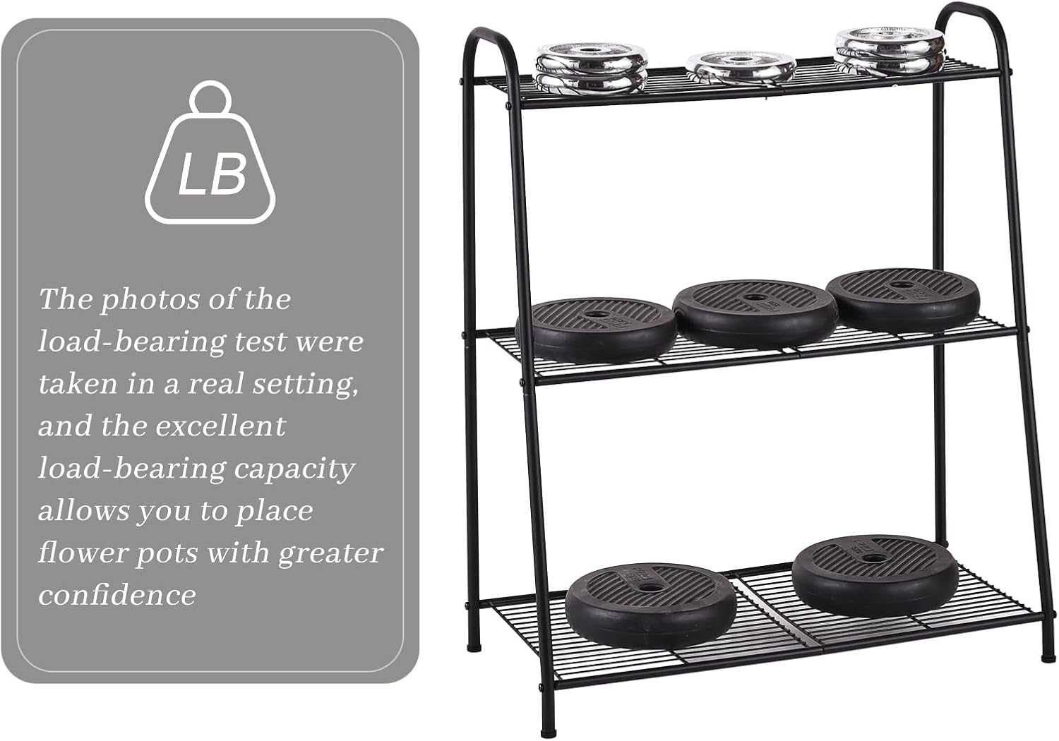 Kitsanery Metal Plant Stand Indoor Outdoor for Multiple Plants,3 Tier Plant Shelf,Large Heavy Duty Flower Holder Ladder Plant for Living Room, Patio, Balcony (Black)