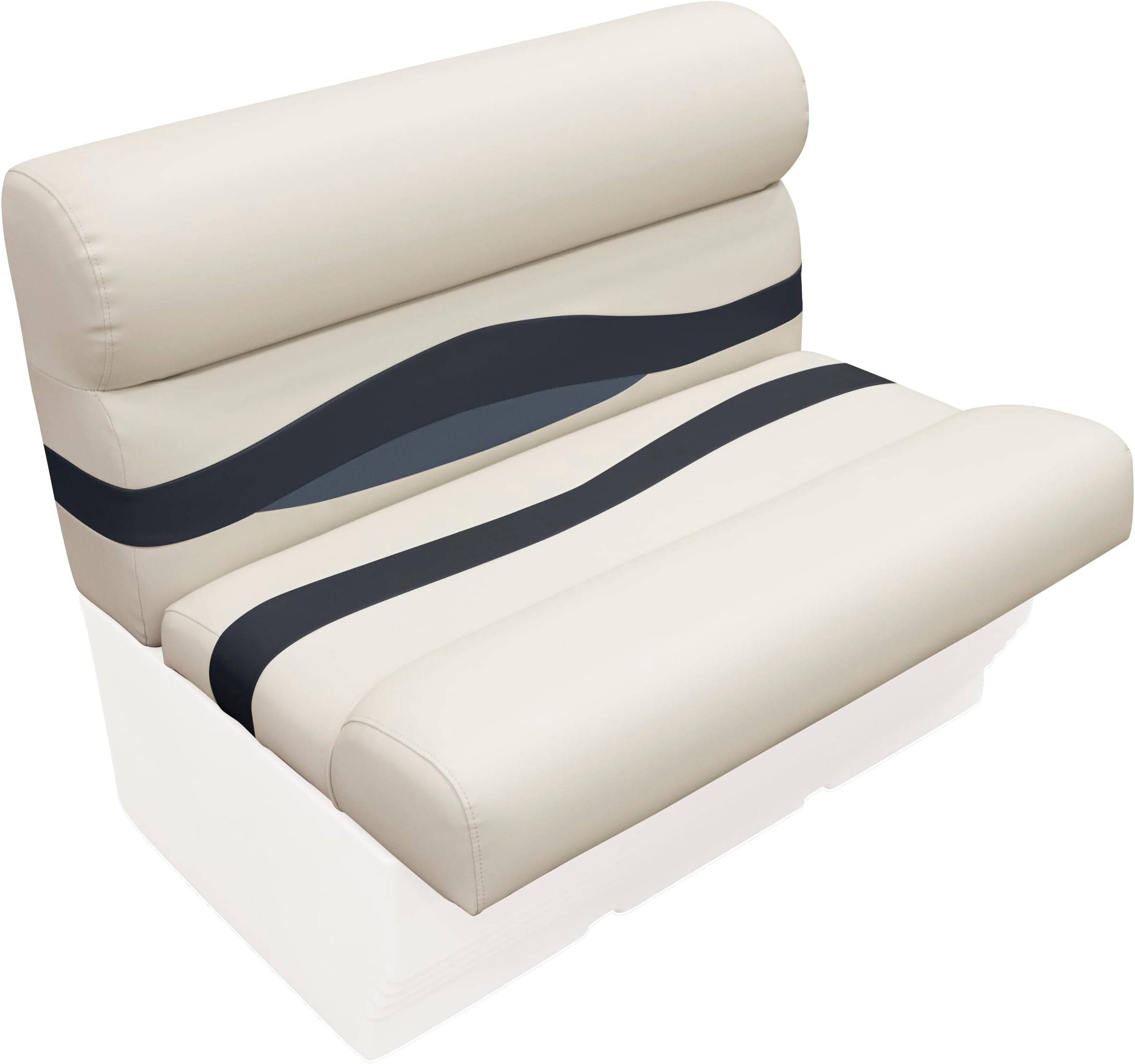 Wise BM1144-986 Premier Series Pontoon 36" Bench Seat Cushion Set, Platinum/Spectra Navy/Cobalt