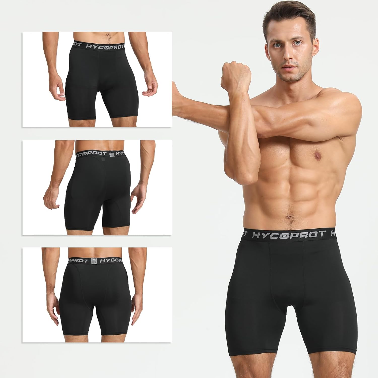 HYCOPROT Compression Shorts Men Spandex Sports Tights Athletic Performance Baselayer Workout Running Active Underwear - Image 3