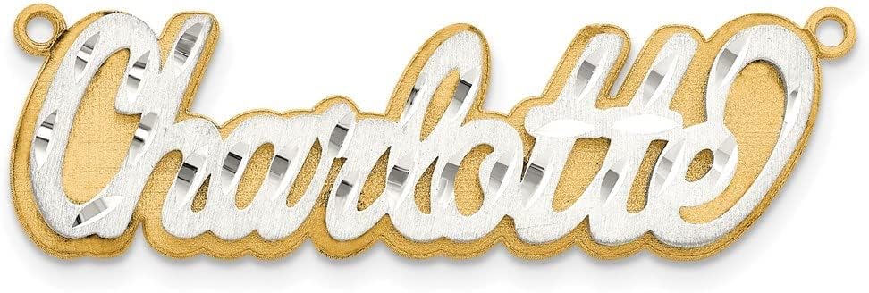 Diamond2Deal 10k Gold 3D Satin Diamond-cut Name Plate Gift for Women