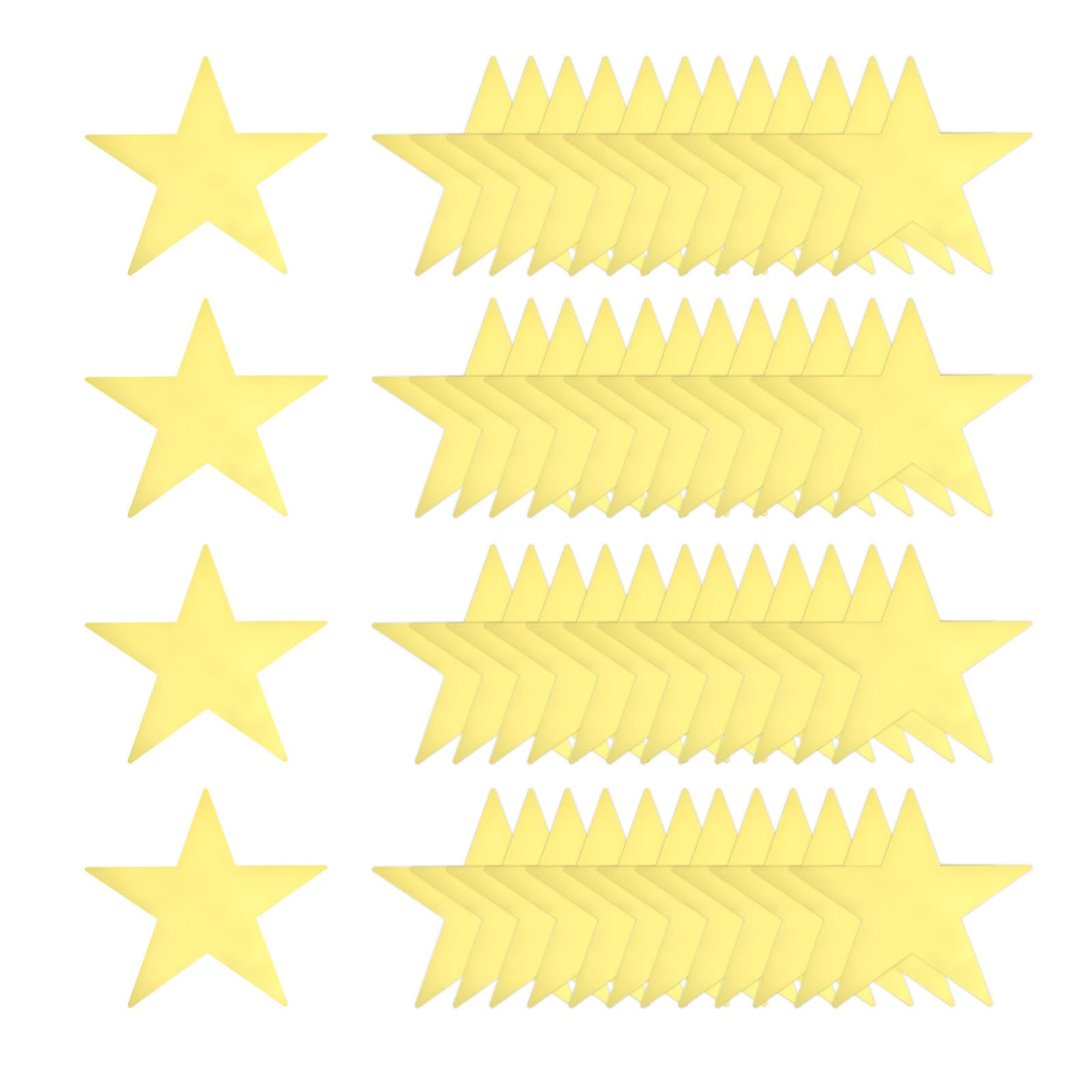 QUARKZMAN Decoración Estrellas Recortadas Estrellas Doradas, 80 Pcs Estrellas Cartón Doble Impresas 6" Confeti Estrellas Recortadas Decoraciones para Pared Tablero Anuncios Fiesta